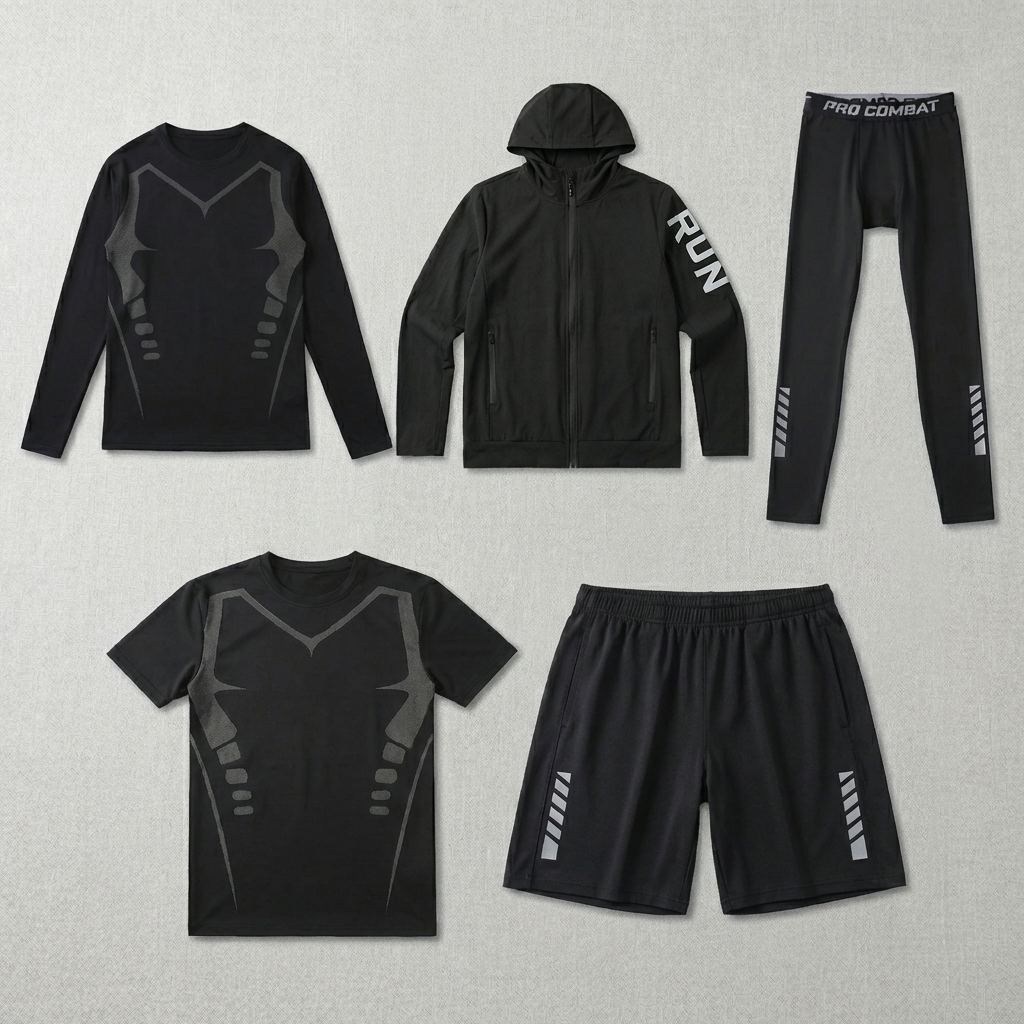 Running Gear For Marathon - Fitness Full 5 Piecs Set Tracksuit
