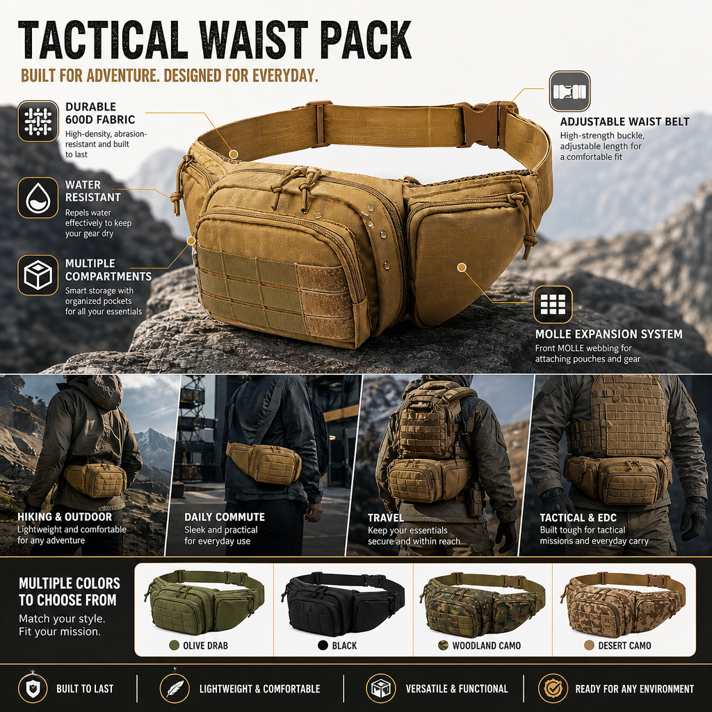 Running Zwift - Tactical Waist Pack Outdoor Hiking Waist