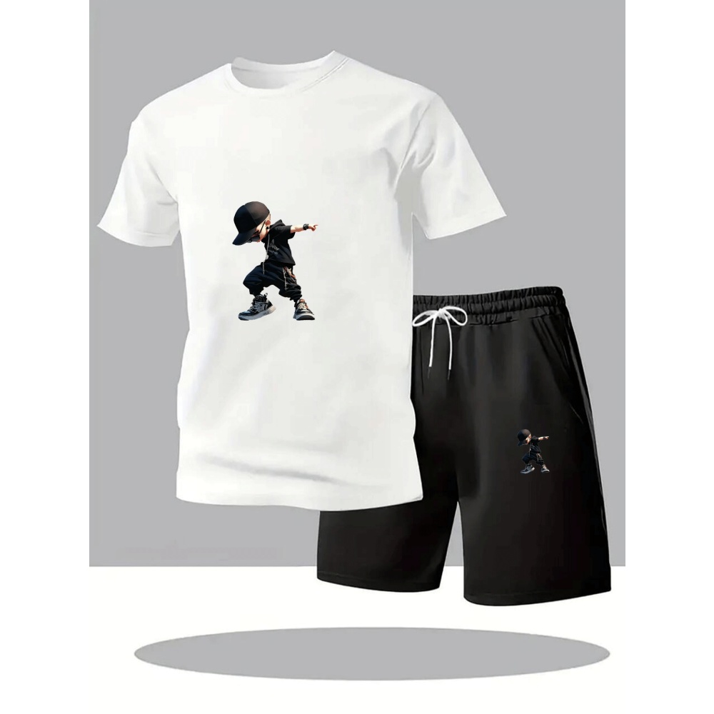 Running Gears - Summer Men's T-Shirts Sets Round Neck