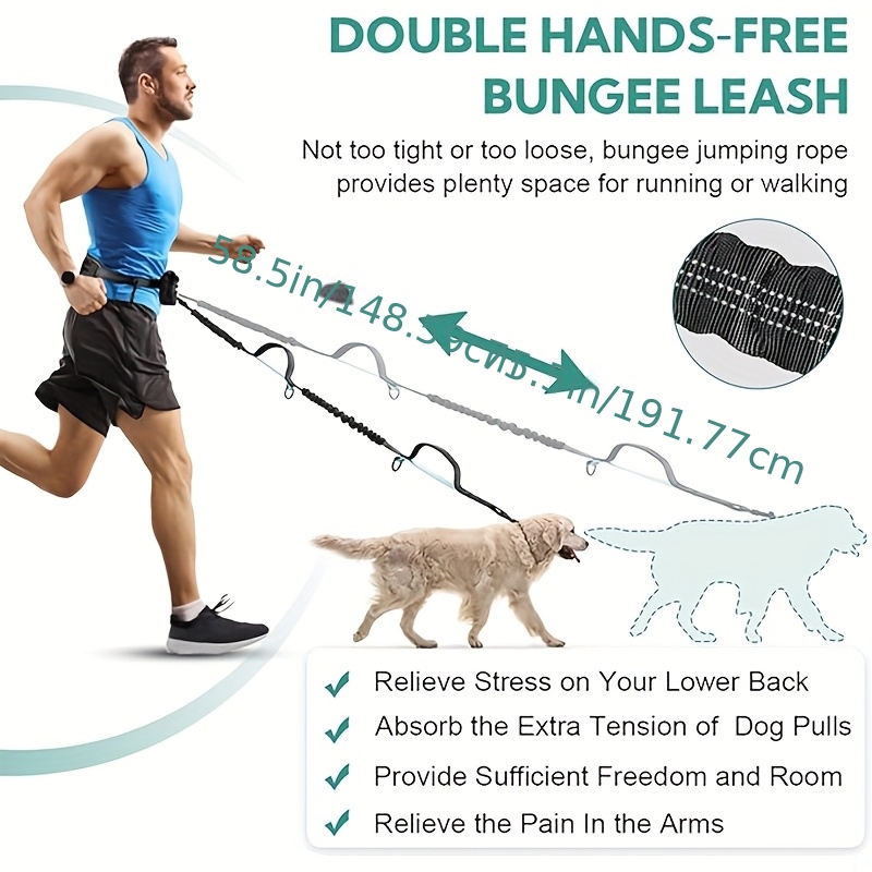 Hands-Free Dog Leash, Waist Ba - огляд і ціна Running Zwift