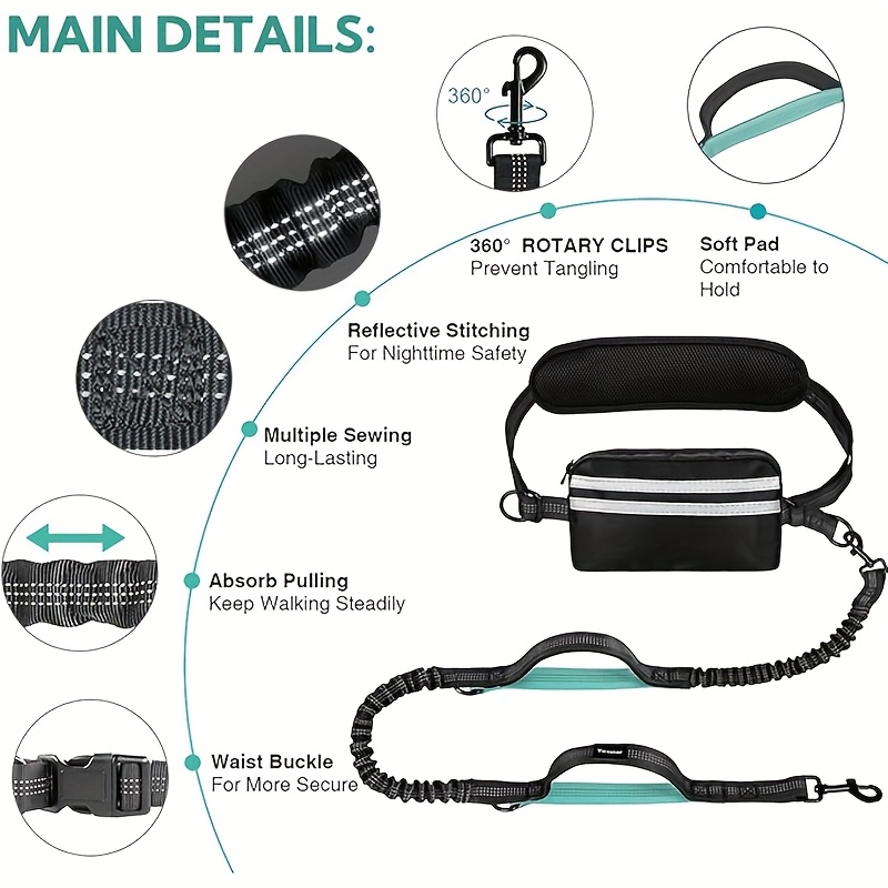 Hands-Free Dog Leash, Waist Ba - огляд і ціна Running Zwift
