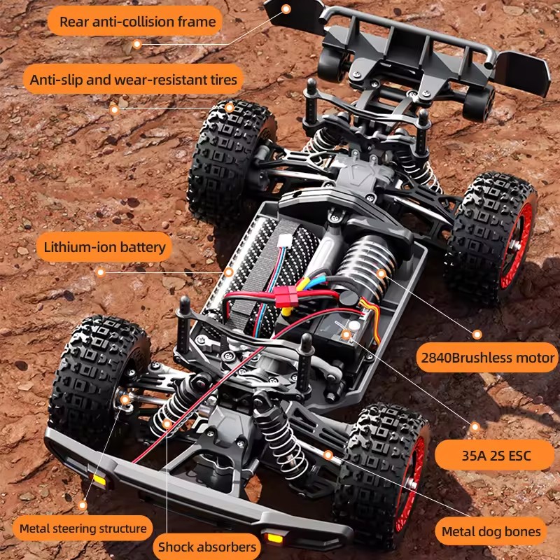 80KM/H Brushless RC Racing Car - огляд і ціна Running Gear In A Car