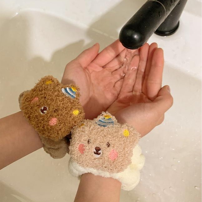1Pair Cartoon Bear Face Wash H - огляд і ціна Sweat Band Wrist